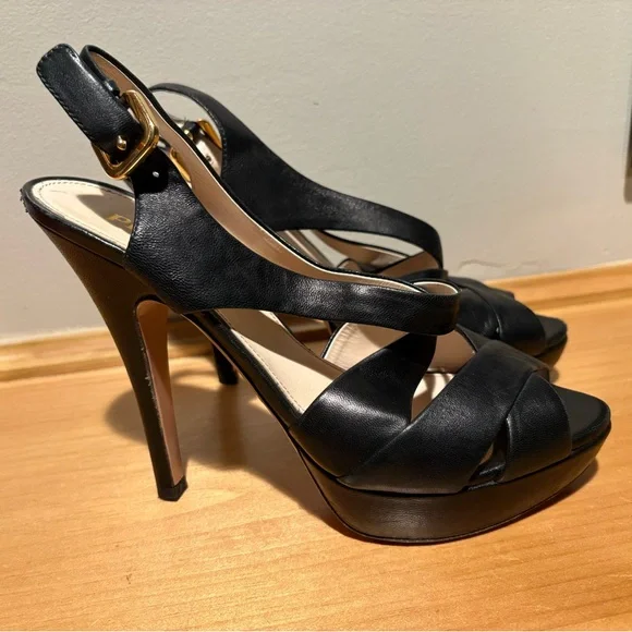 Prada Black Leather Slingback Shoes - Picture 5 of 10